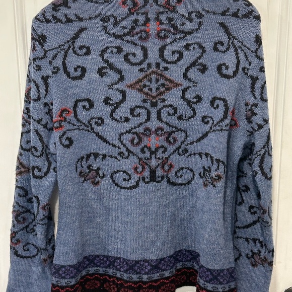 Peruvian Link Alpaca Collection Women Sweater Floral Embroidered Cardigan Large - Picture 2 of 5